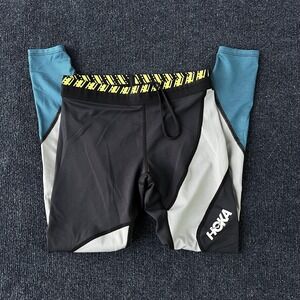 Hoka One Pants Women's XS Black Gray Blue Running Leggings Yoga Compression